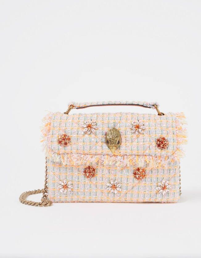 Kurt Geiger Tweed Mini Kensington schoudertas van tweed