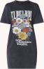 Colourful rebel Donkergrijze Mini Jurk Clrfl Rbl Flowers Acid WAsh Tee Dress online kopen
