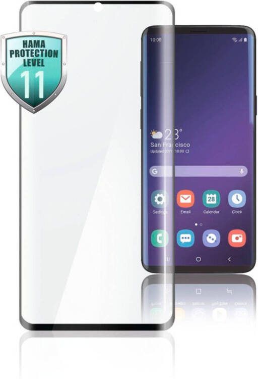 Hama Displaybeschermingsglas 3D Full Screen beschermglas voor Samsung Galaxy S21 +(5G ), displaybescherming zwart Antivingerafdrukcoating vingerafdrukherkenning