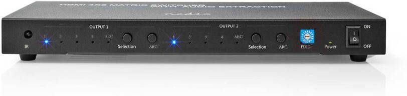 Nedis VMAT3482AT HDMI matrix switch 2x 4 poorts 4x HDMI input