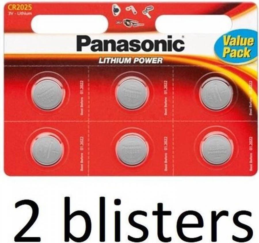 Panasonic 2x Cr2025 Lithium 3 V 6 Stuks