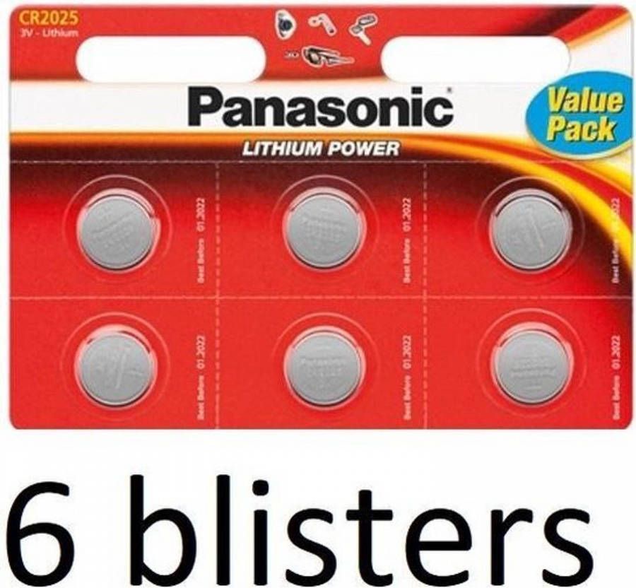 Panasonic 6x Cr2025 Lithium 3 V 6 Stuks