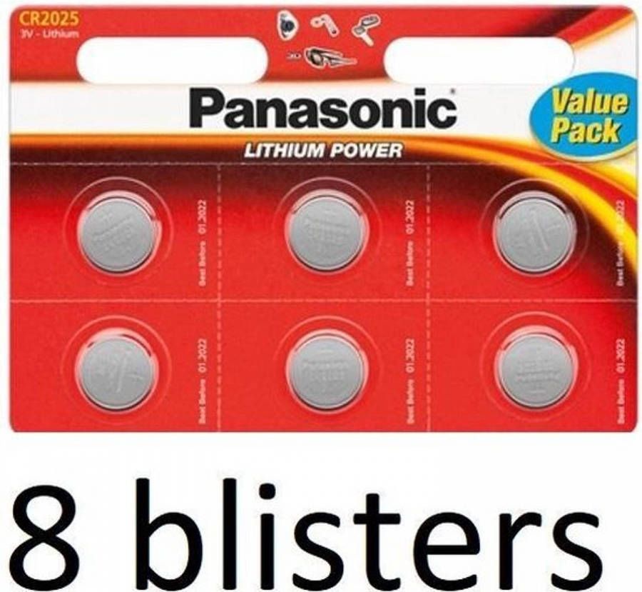 Panasonic 8x Cr2025 Lithium 3 V 6 Stuks