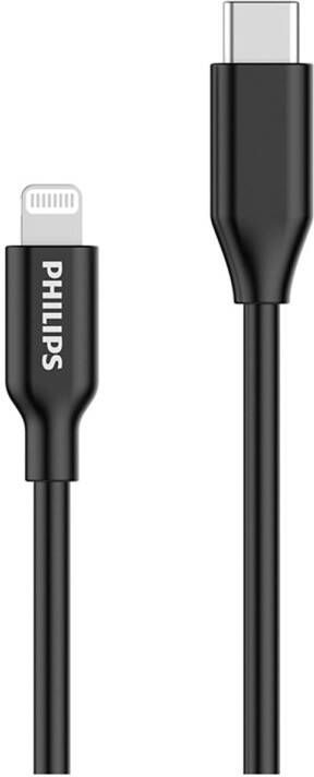 Philips Dlc3106l/03 Oplaadkabel Usb c Naar Lightning kabel Apple Iphone Ipad 2 Meter Zwart