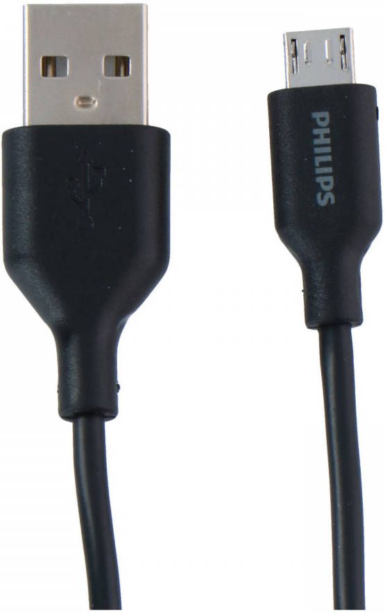 Philips Usb a Naar Micro Usb Kabel Dlc21030u 1.2 Meter Kabel Reserve Kabel Zwart