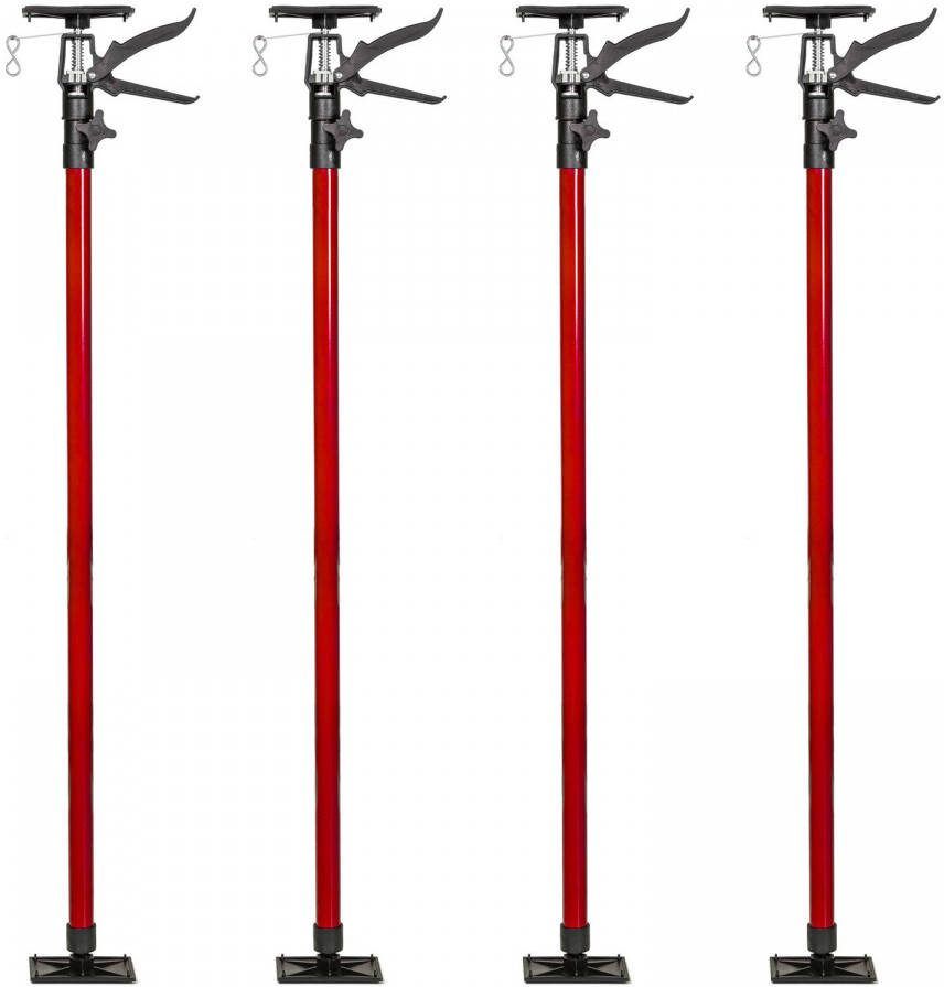 Tectake Set Van 4 Plafondsteunen 115 290 Cm Rood 402401