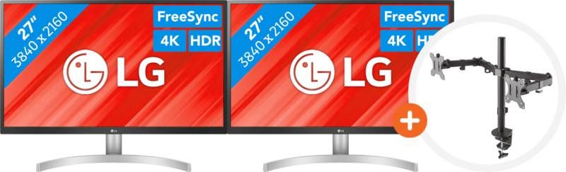 LG 2x 27UL500 + NewStar FPMA D550DBLACK