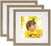 VidaXL Fotolijsten 3 st voor 20x20 cm foto 3D 28x28 cm donkerhoutkleur online kopen