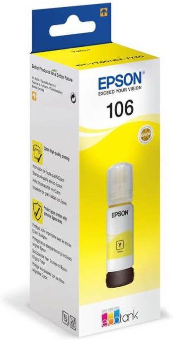Epson 106 EcoTank Geel inktfles voor ET 7700 en ET 7750