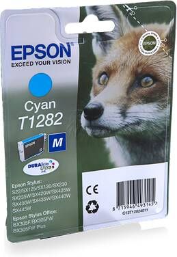 Epson inktcartridge T1282, 175 pagina&apos, s, OEM C13T12824012, cyaan