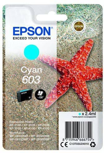 Epson inktcartridge 603, 130 pagina&apos, s, OEM C13T03U24010, cyaan