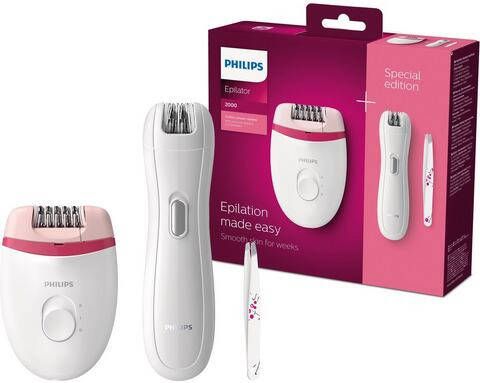 Philips Epilator Satinelle Essential BRP506x00 met mini epilator en pincet voor wenkbrauwen