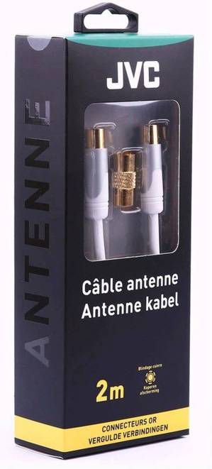 JVC antennekabel COAXIAL CABLE WHITE MALE/MALE ADAPTOR FEMALE/FEMA