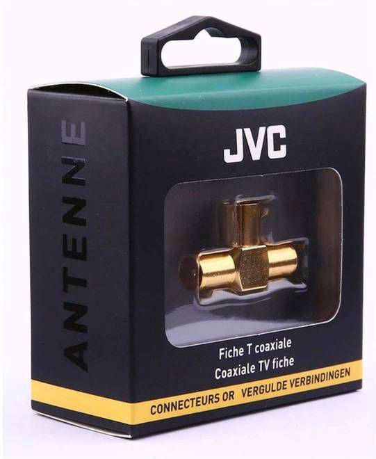 JVC antennekabel COAXIAL ADAPTOR T 1 X FEMALE / 2 X MALE GOLD