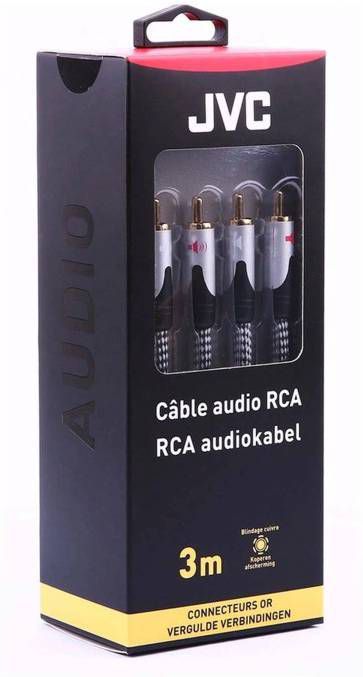 JVC analoge audiokabel 2 RCA CABLE MALE / MALE 3 M