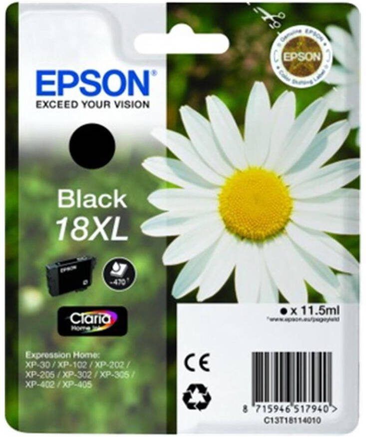 Epson inktcartridge 18XL, 470 pagina&apos, s, OEM C13T18114012, zwart