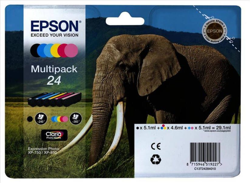 Epson 24 Multipack Inktpatroon C13T24284010 6 Kleuren